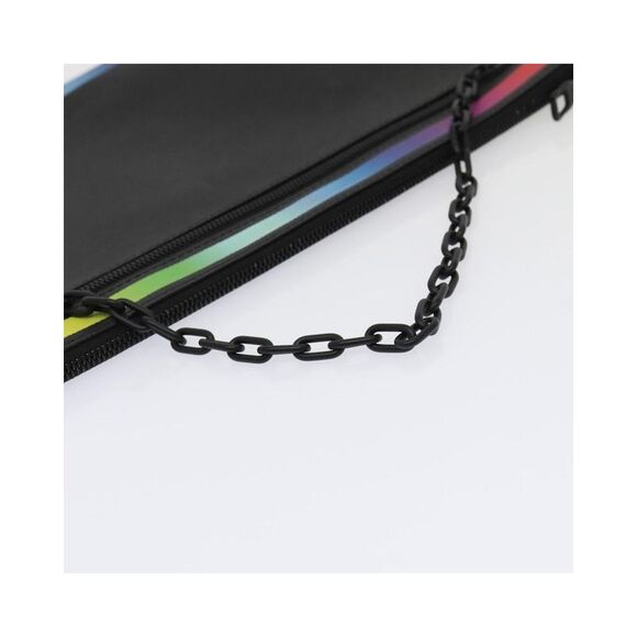 Pre Loved Louis Vuitton Rainbow Pochette Clutch Unisex Black Clutch Bags - Picture 7 of 8